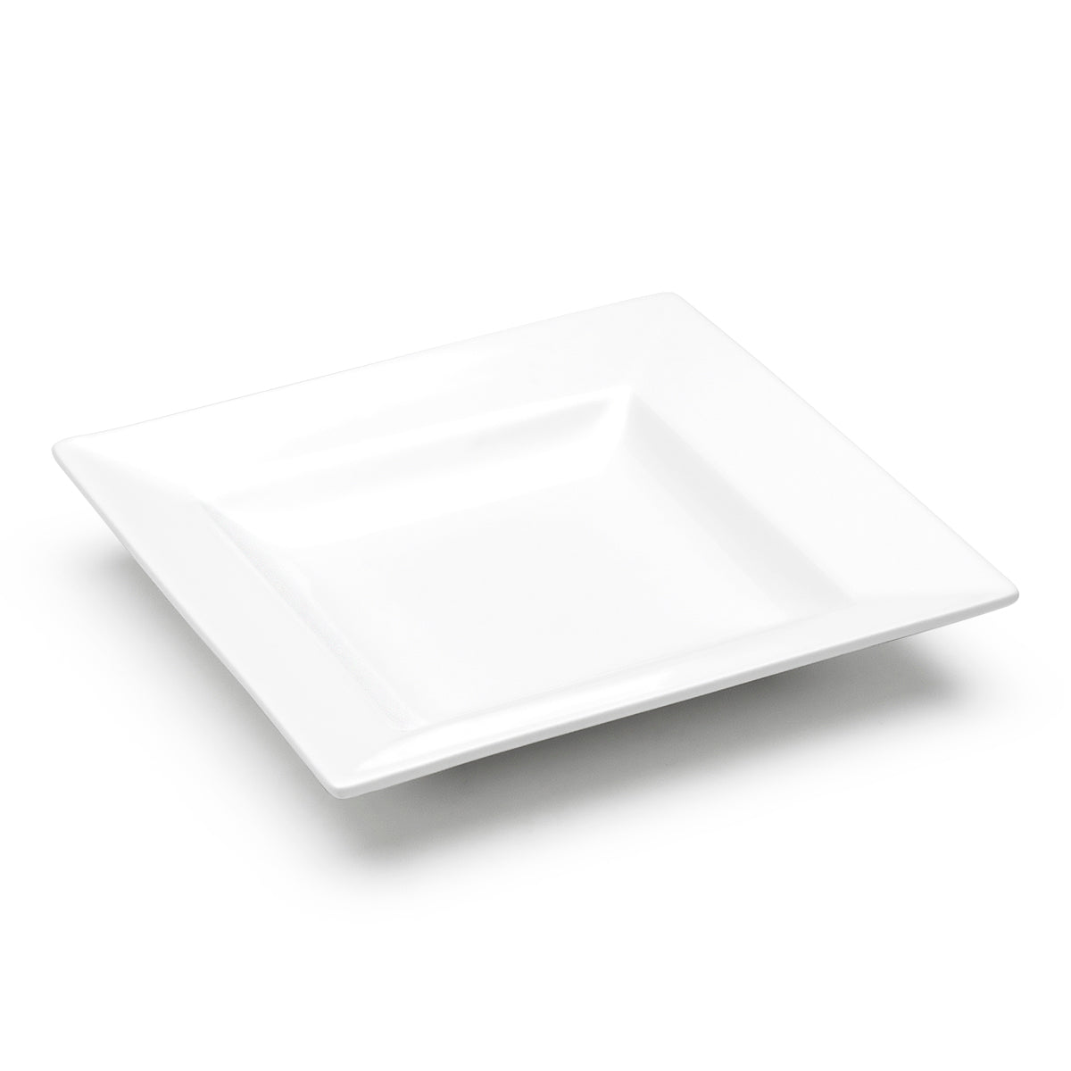 10" Square Deep Plate, White Ceramic