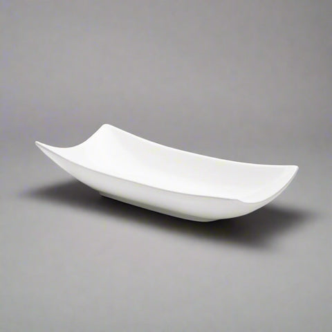 16" Boat Serving Bowl, White Ceramic