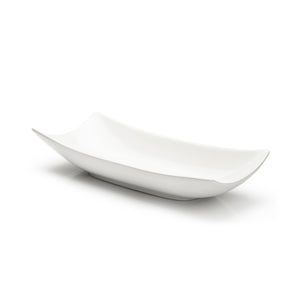 16" Boat Serving Bowl, White Ceramic