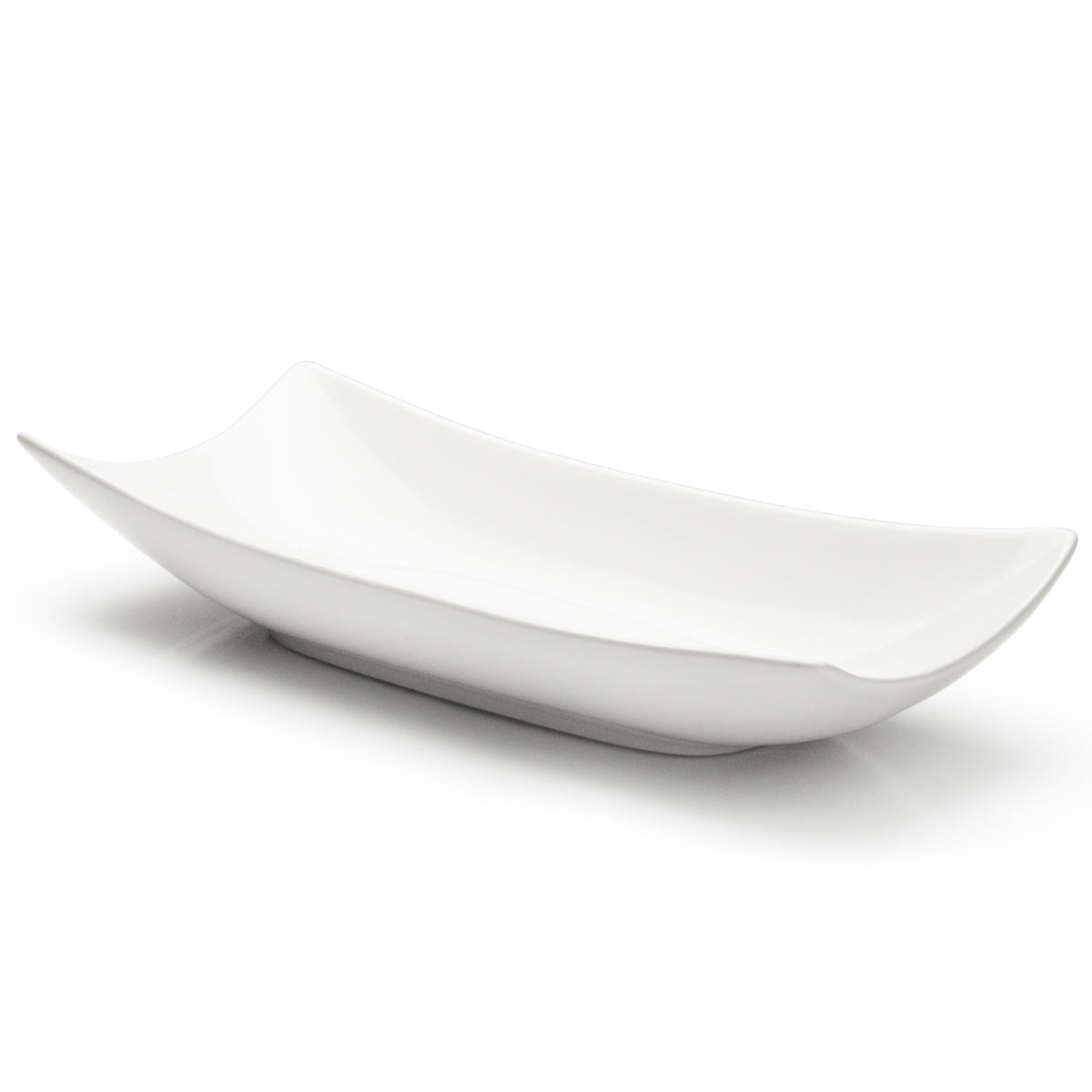 21" Boat Serving Bowl, White Ceramic