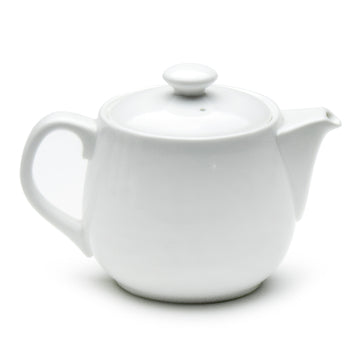 6-1/2" Tea Pot, White Ceramic