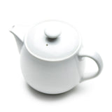 6-1/2" Tea Pot, White Ceramic