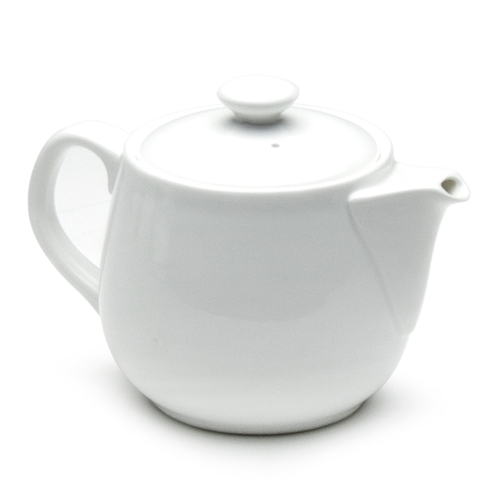 6-1/2" Tea Pot, White Ceramic