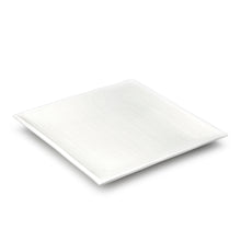 10″ Textured White Ceramic Square Plate — 1½″ High