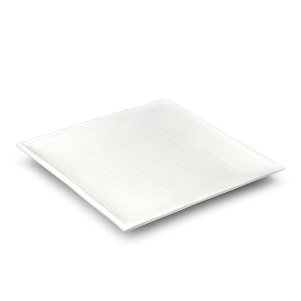 10" Square Plate, White Ceramic