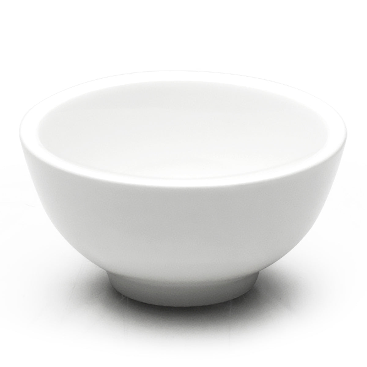 4-1/2"D Thick Rim Bowl, White Ceramic