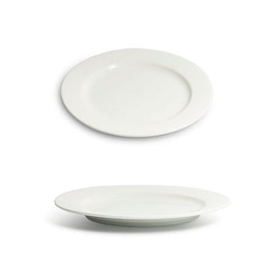 10.25"D Round Plate, White Ceramic