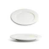 10¼″ White Ceramic Dinner Plate — Broad Rim