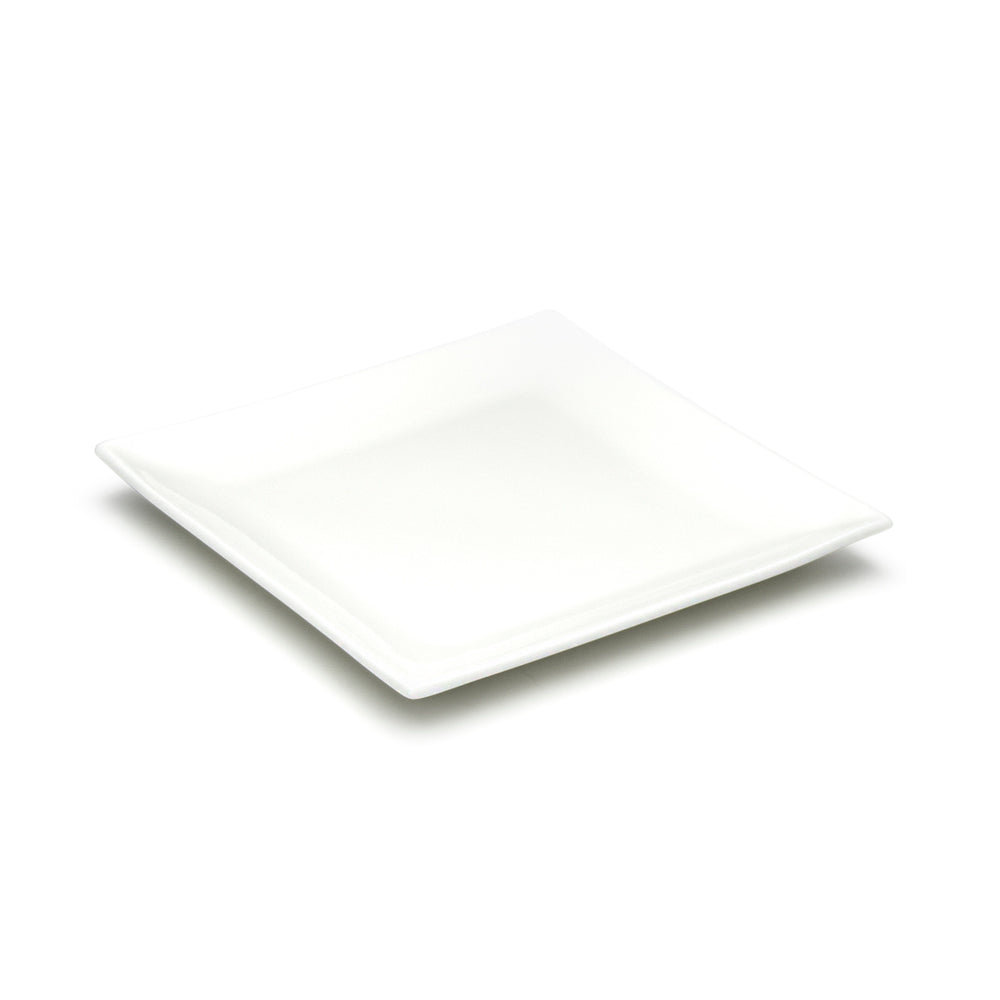 8" Square Plate, White Ceramic