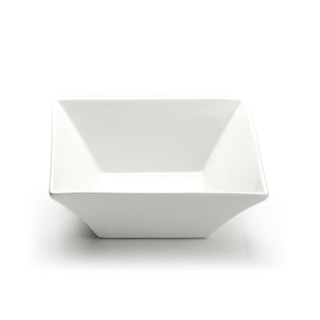 9" Square Bowl, White Ceramic
