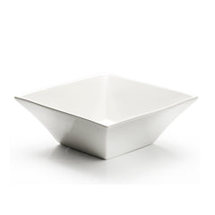 9" Square Bowl, White Ceramic