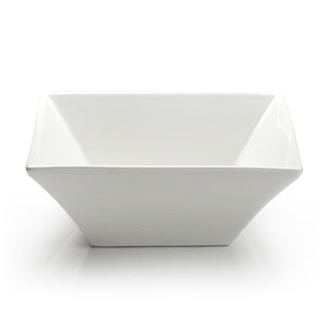 11-3/4" Square Bowl, White Ceramic
