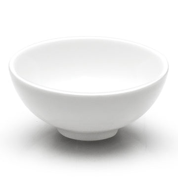 3"Dx1.5"H Round Shallow Bowl, White Ceramic