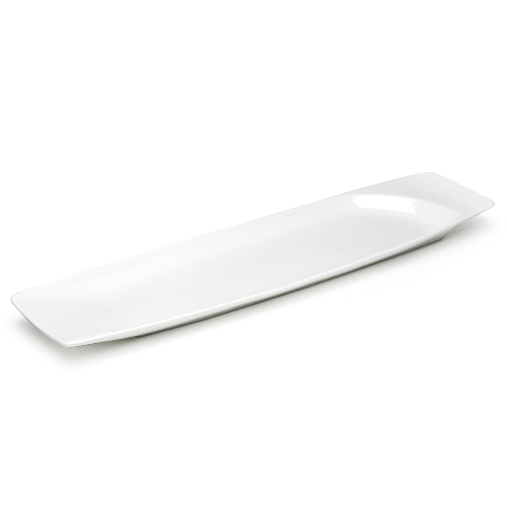 19" Rectangular Plate, White Ceramic