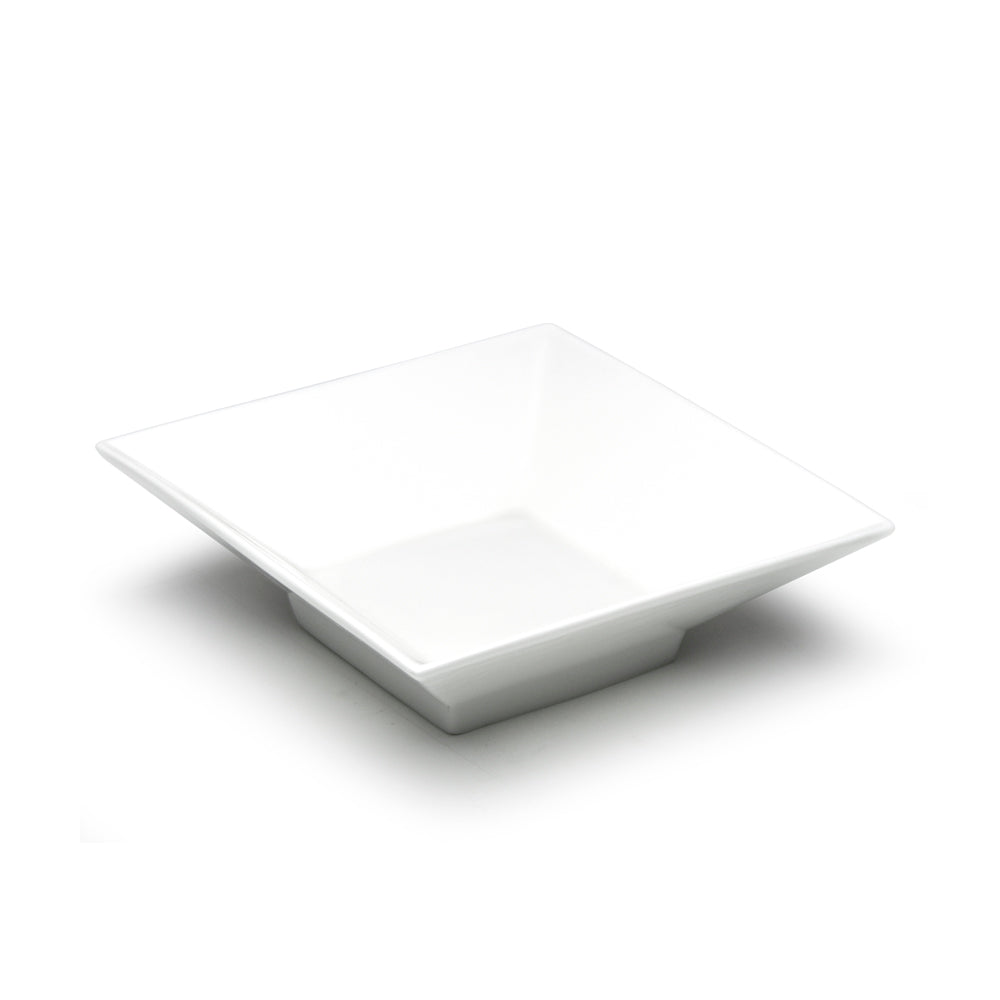 8-1/2" Square Bowl, White Ceramic