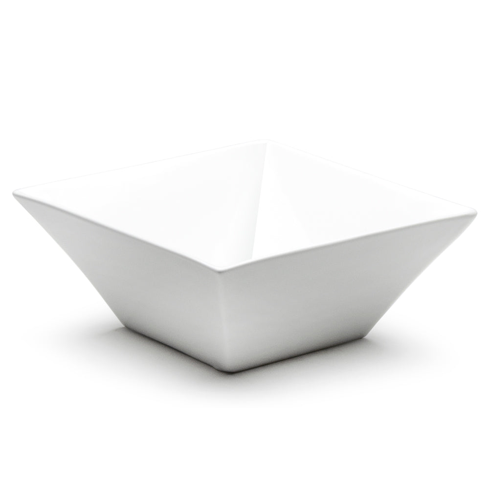 9-7/8" Square Bowl, White Ceramic