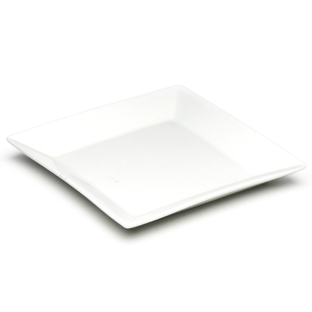 12" Square Plate, White Ceramic