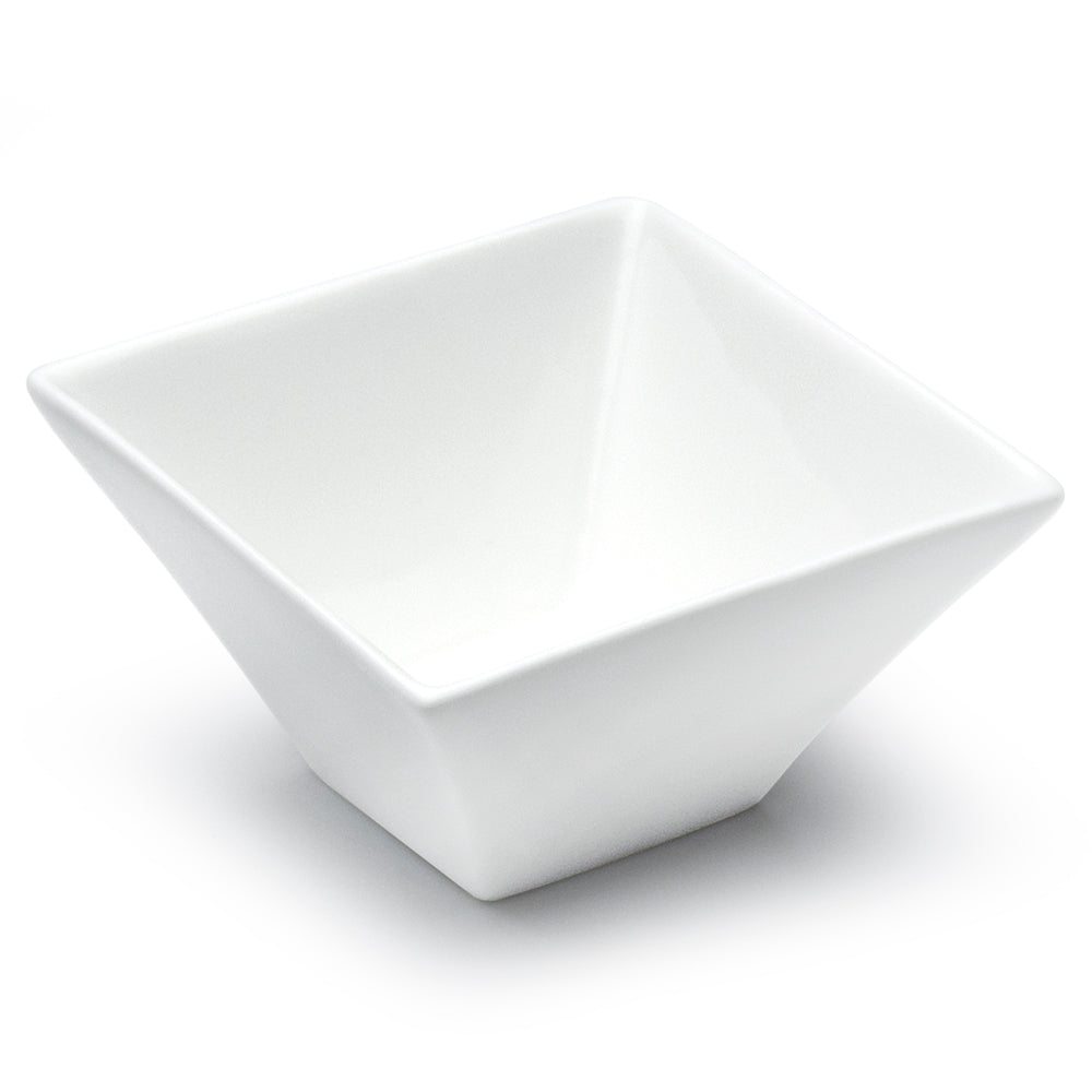5" Square Bowl, White Ceramic