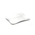 12″ × 8½″ White Ceramic Wave-Edge Rectangular Plate