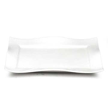 16"x12" Rectangular Plate, White Ceramic