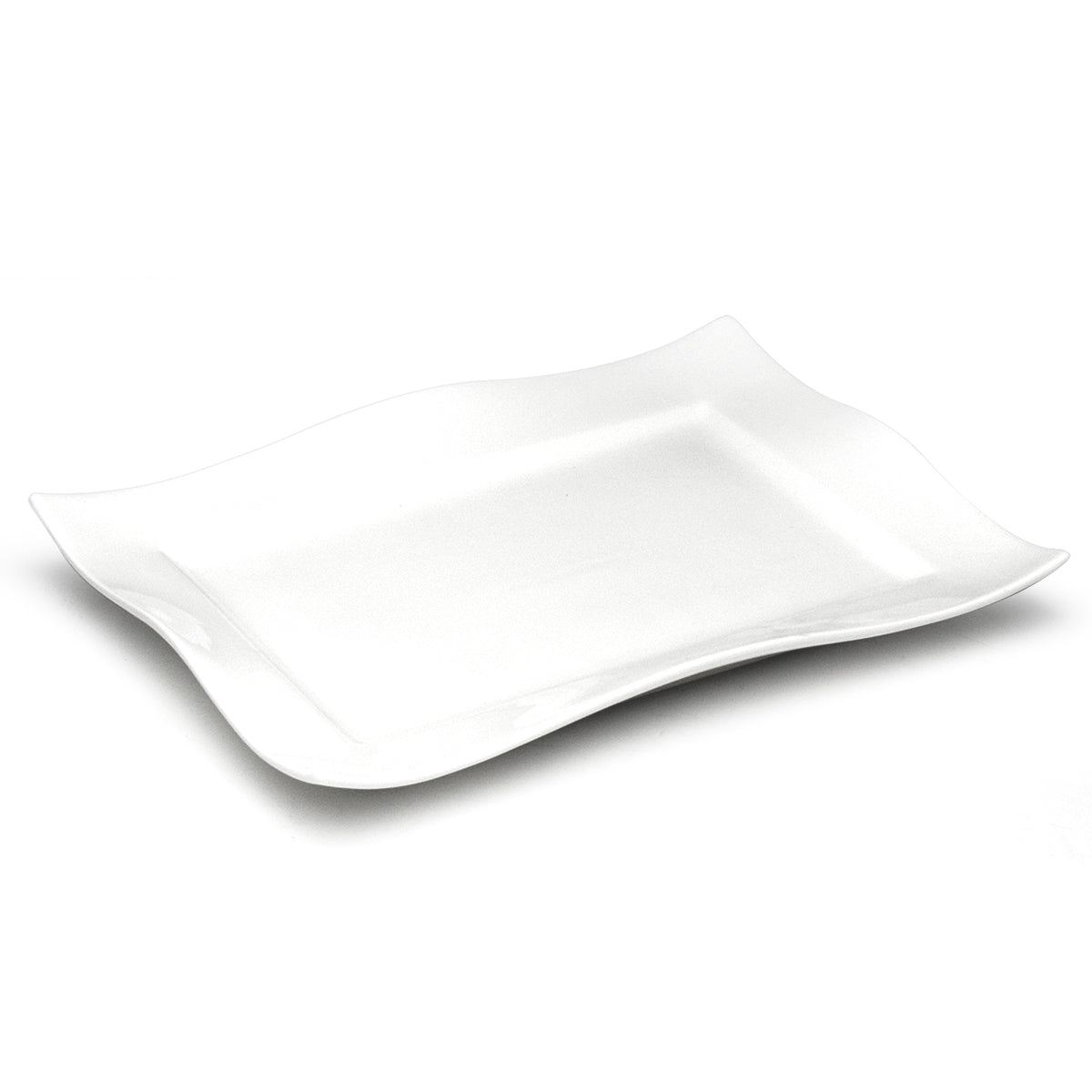 16"x12" Rectangular Plate, White Ceramic
