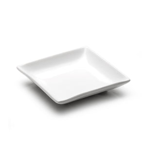 4-1/4" Deep Square Plate, White Ceramic