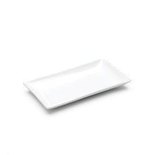 9-1/8"x5-1/8" Rectangular Deep Plate, White Ceramic