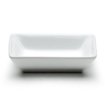 3.75"X2.5" Rectangular Plate, White Ceramic