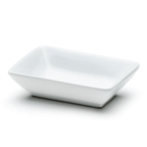 3.75"X2.5" Rectangular Plate, White Ceramic