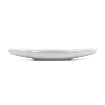 15-1/2" Bamboo Plate, White Ceramic