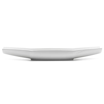 17-1/2"x3-1/2" Bamboo Platter, White Ceramic