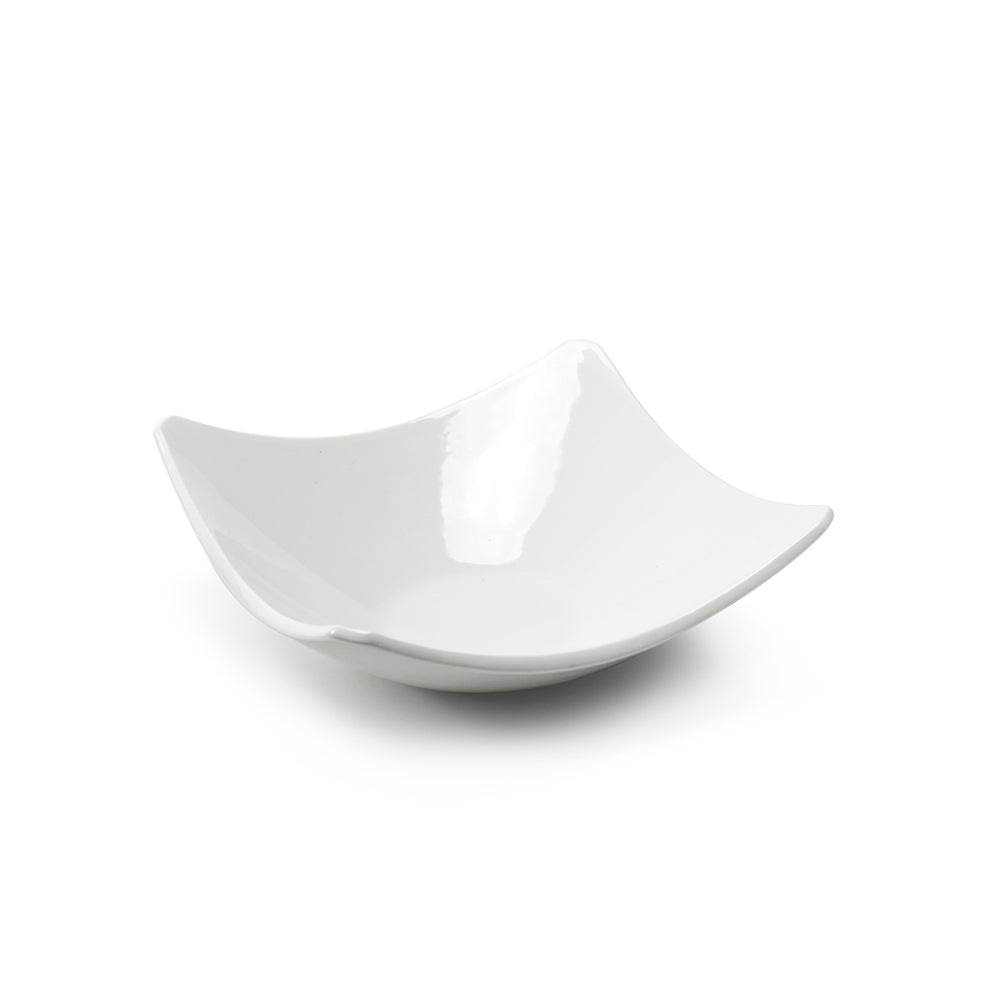 6" Square Bowl, White Ceramic