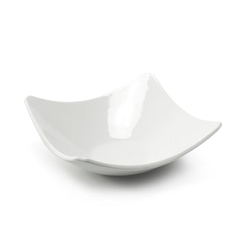 8" Square Bowl, White Ceramic