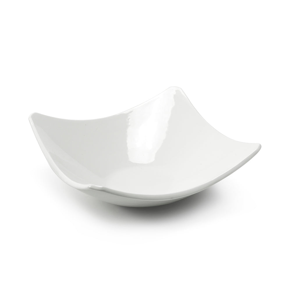 8" Square Bowl, White Ceramic