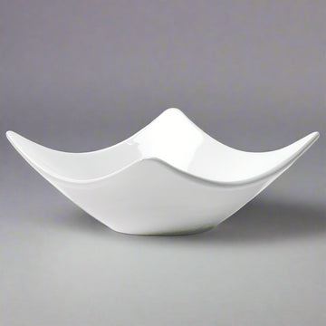 10" Square Bowl, White Ceramic