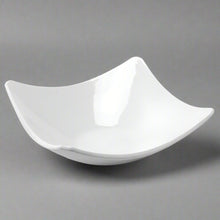 10″ White Ceramic Square Bowl