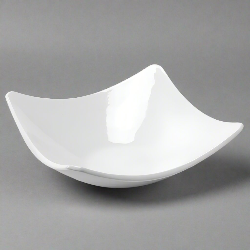10" Square Bowl, White Ceramic