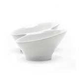 2-Compartment Sauce Bowl 7-3/4"x3-3/4", White Ceramic