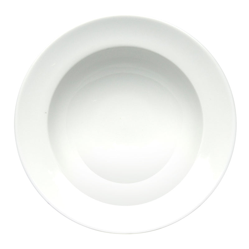 View into the A1864 white wide-rim bowl showing the open circular well.