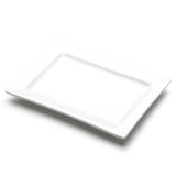 8"Lx5-3/4"W Rectangular Plate, White Ceramic