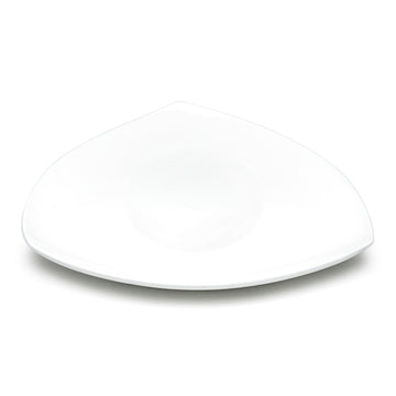 11" Triangular Plate, White Ceramic