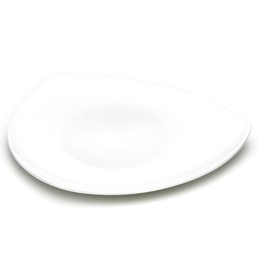 11" Triangular Plate, White Ceramic