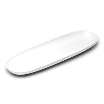 13-3/4"x4-1/4" Oval Plate, White Ceramic