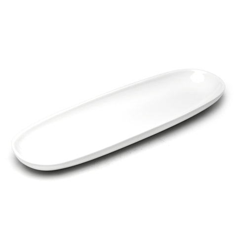 13-3/4"x4-1/4" Oval Plate, White Ceramic