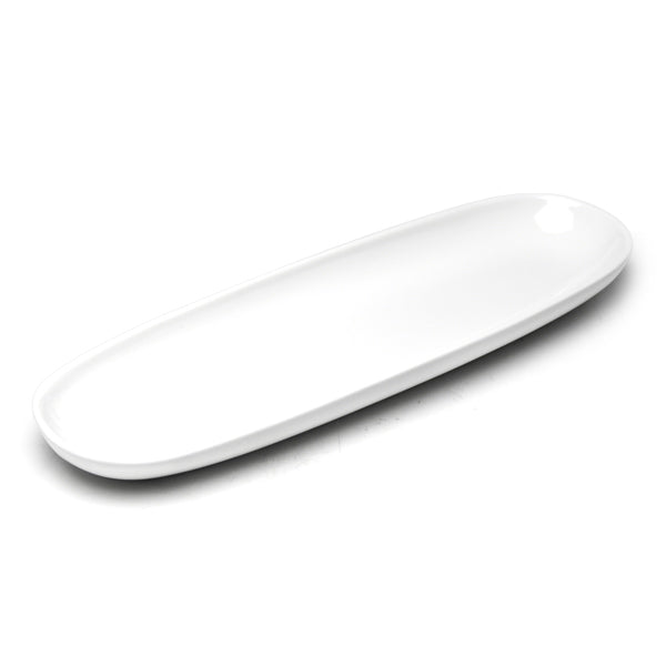 13-3/4"x4-1/4" Oval Plate, White Ceramic