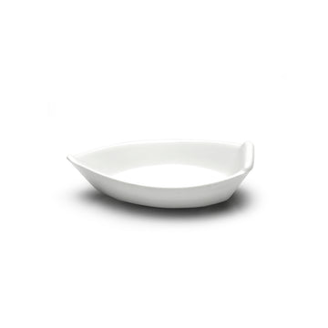 4-1/8"x2-1/2" Boat Bowl, White Ceramic