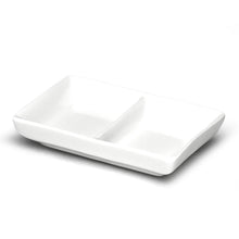 4 × 2¾ in White Ceramic Twin Sauce Dish — A2653