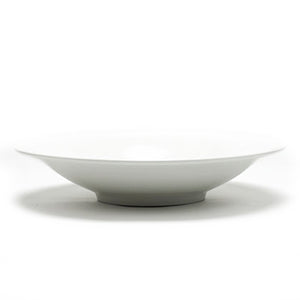 13" Round Shallow Bowl, White Ceramic
