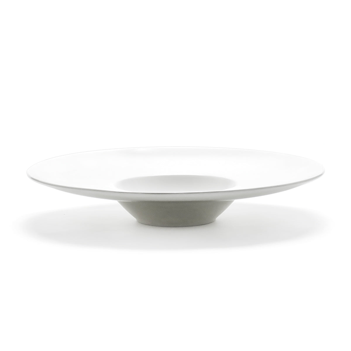 11-1/8" Round Wide-Rim Plate, White Ceramic