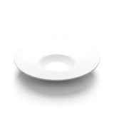 9-1/8" Round Wide-Rim Plate, White Ceramic